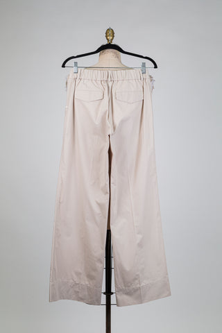 Pantalon beige en popeline à jambe large (6)