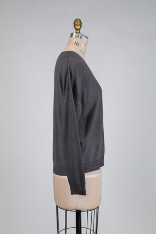Charcoal grey V-neck cardigan (S)