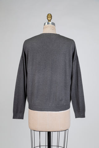 Charcoal grey V-neck cardigan (S)