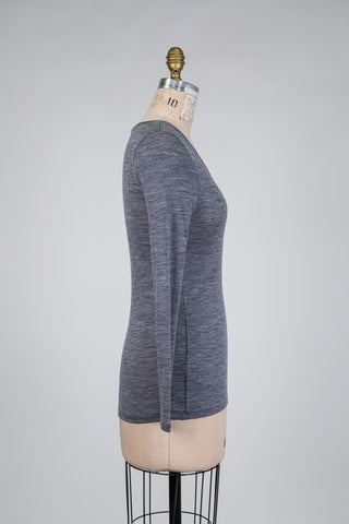 Grey marl crew neck sweater (S)
