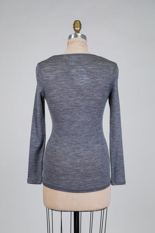 Grey marl crew neck sweater (S)