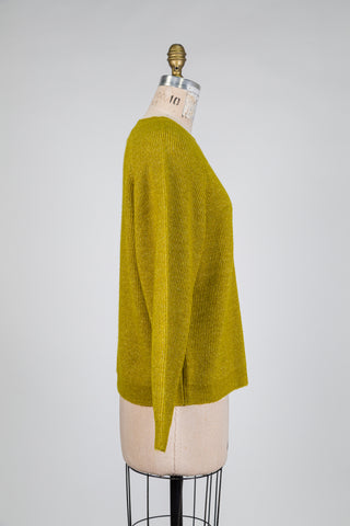 Mottled chartreuse knit sweater (S)