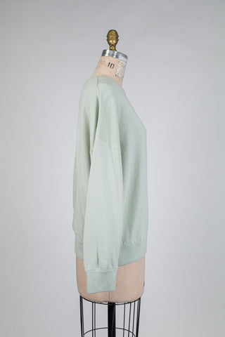 Chandail cosy-chic vert brume à ligne contrastée (M)