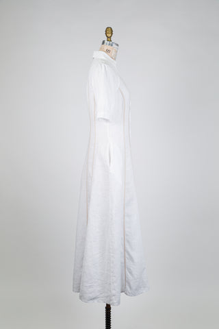 White shirt dress with beige stripes (6)