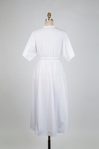 Glazed cotton dress with silver piping (6)