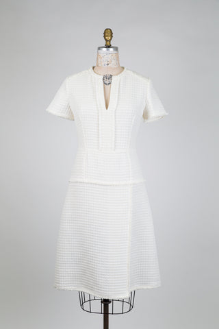 Structured ivory tweed dress (6)