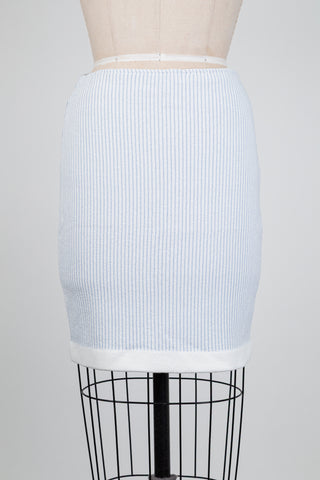 Blue and white striped terry cloth skirt (4+6)