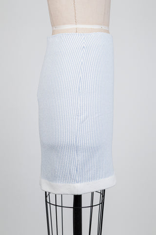Blue and white striped terry cloth skirt (4+6)