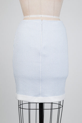 Blue and white striped terry cloth skirt (4+6)