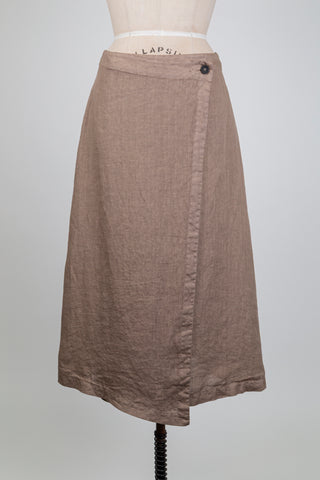 Taupe linen wrap skirt (S)