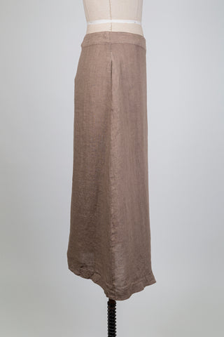 Taupe linen wrap skirt (S)