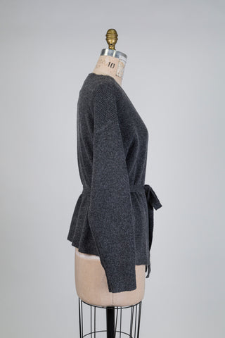 Cardigan en tricot gris (S)
