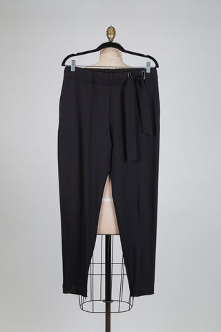 Pantalon noir à taille élastique bouclée (S/M)