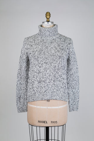 Col roulé blanc et noir argenté (M-L-XL)