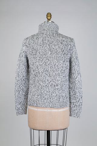 Col roulé blanc et noir argenté (M-L-XL)