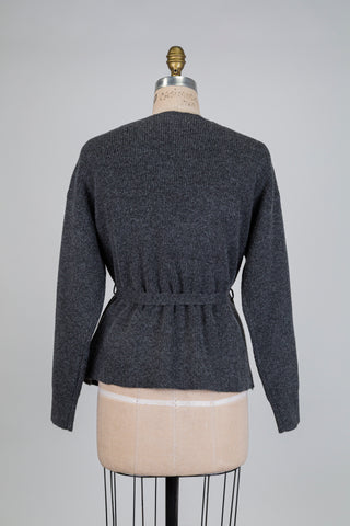 Cardigan en tricot gris (S)