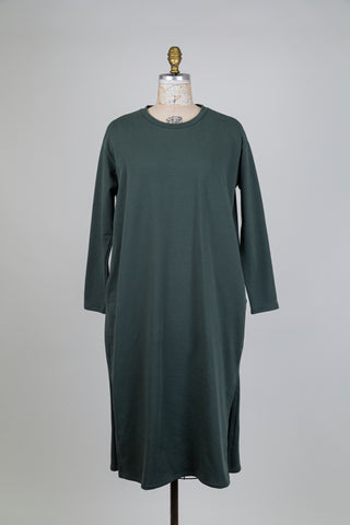 Robe sweatshirt oversized vert épinette (S)