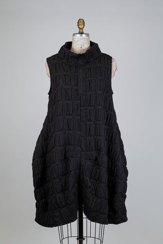 Robe ballon gaufrée noire (S)