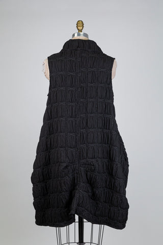 Robe ballon gaufrée noire (S)