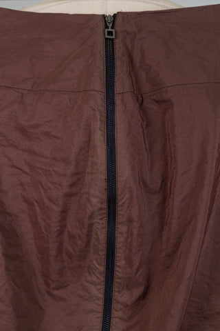 Jupe midi brune à zip latéral (M+L)