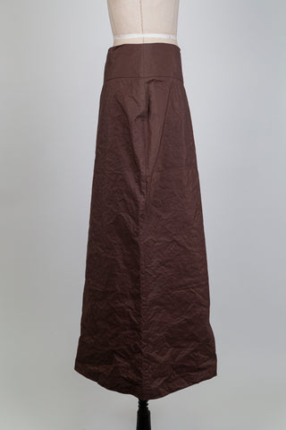 Jupe midi brune à zip latéral (M+L)