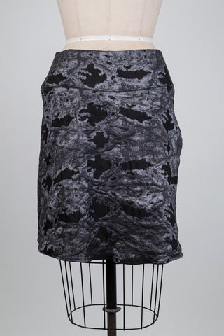 Jupe trapèze camo-chic gris et noir (S-M)