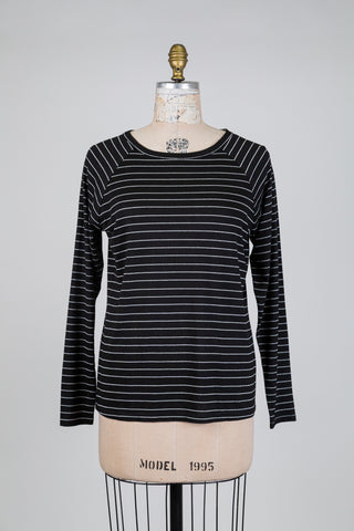 Black sweater with silver stripes (S)