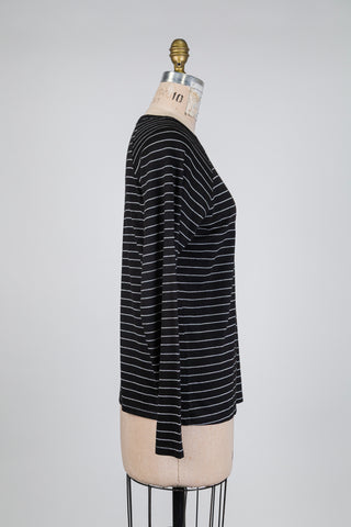 Black sweater with silver stripes (S)