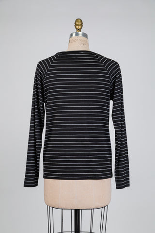 Black sweater with silver stripes (S)