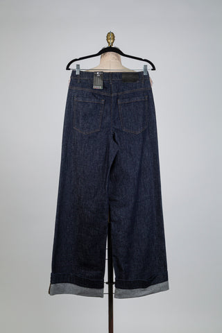 Pantalon en denim maxi revers (6)