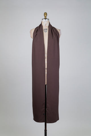 Foulard brun à fines rayures crème (XXL)