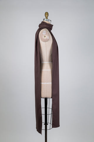 Foulard brun à fines rayures crème (XXL)