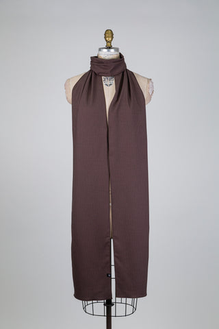 Foulard brun à fines rayures crème (XXL)
