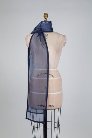 Foulard XXL marine façon organza