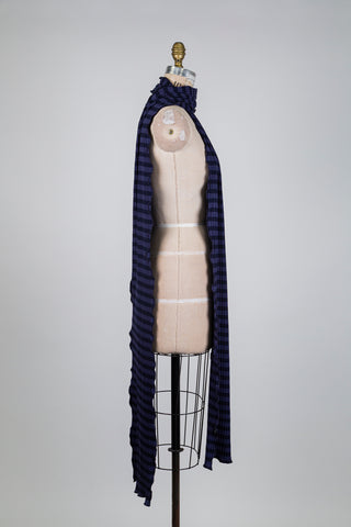 Navy blue striped scarf (XXL)
