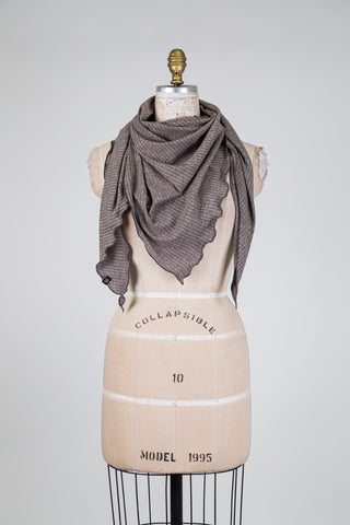 Châle taupe brillant or rose