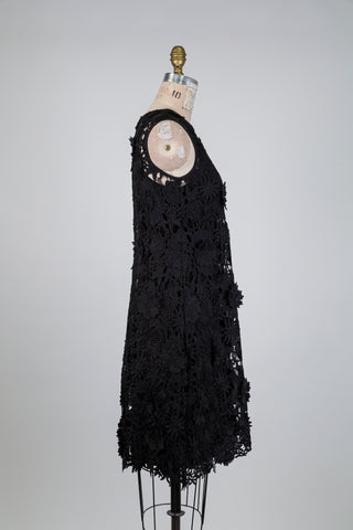 Black floral lace dress (S)