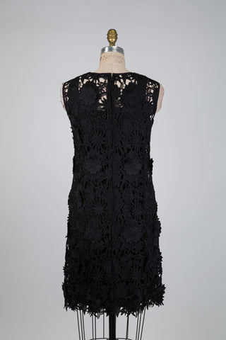 Black floral lace dress (S)