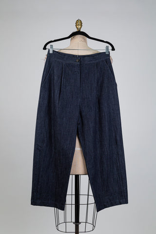 Pantalon à pinces en denim (S)