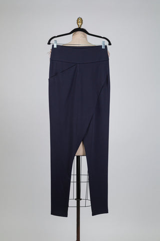 Pantalon sarouel effet portefeuille marine (XS à L)