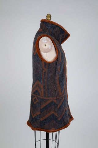 Reversible noble jacket, grey and reddish-brown (6)