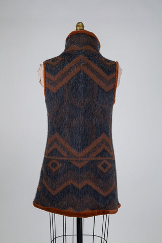 Reversible noble jacket, grey and reddish-brown (6)