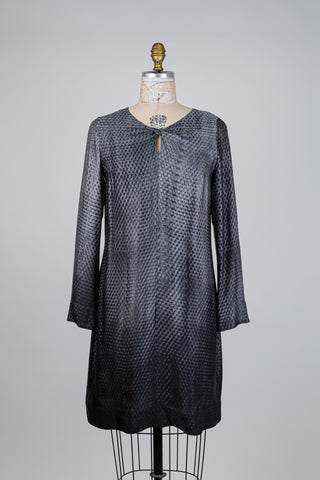 Robe grise imprimé serpent à col twist (4/6)