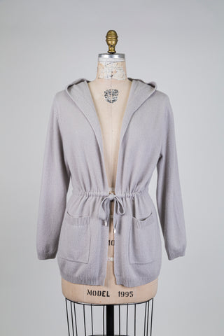 Lilac cashmere jacket with hood (6)