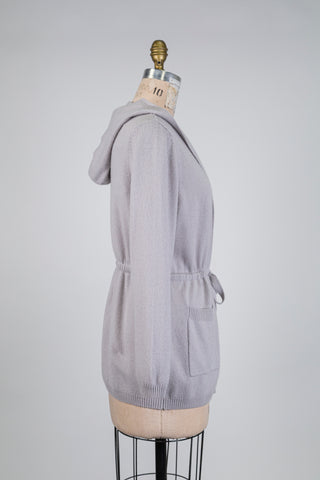 Lilac cashmere jacket with hood (6)