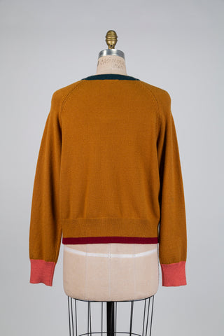 Chandail en tricot ocre (S)