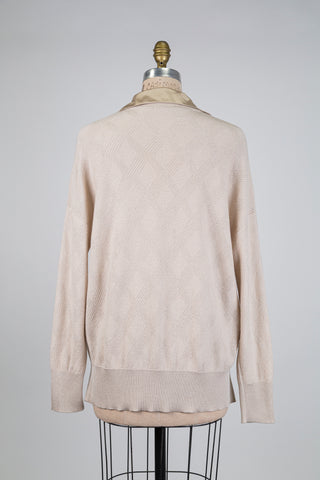 Diamond pattern silk insert sweater (6)