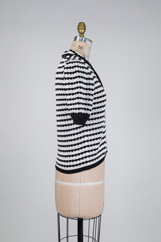 Black and white striped lace-style cardigan (6)