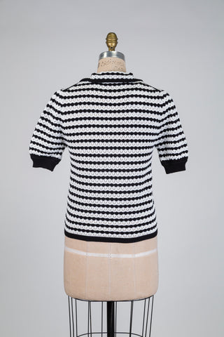 Black and white striped lace-style cardigan (6)