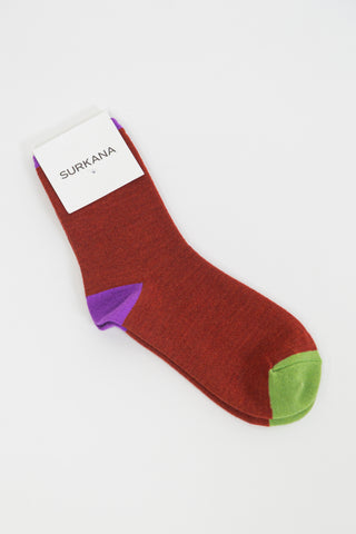 Chaussettes orange brûlé